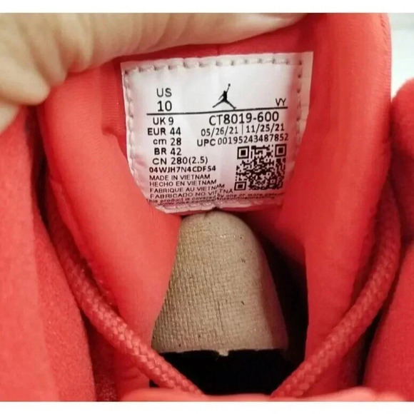 Nike Size 10 Air Jordan 9 Retro Chile Red Black Mens CT8019-600 Lace Up Sneakers - Picture 3 of 12